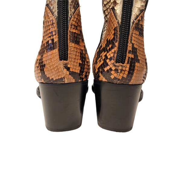 COACH Snakeskin Patchwork Lace Up Boots - Picture 5 of 11